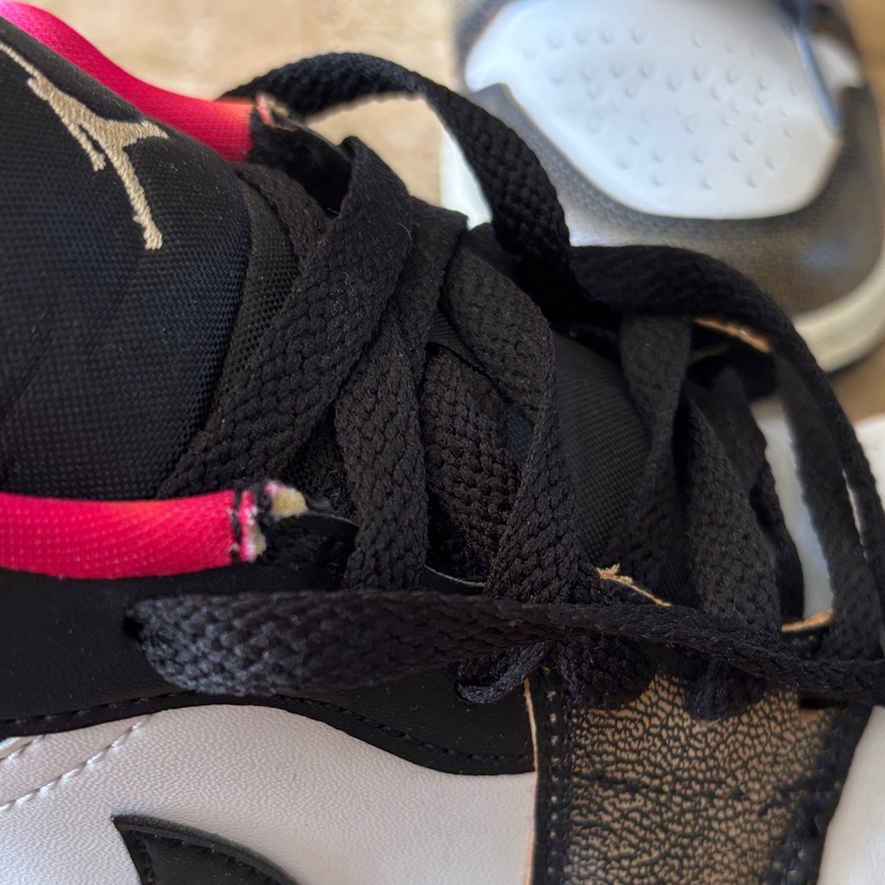 Nike Air Jordan Low Top Sneakers Black White with Sunset Gradient - Picture 2 of 5